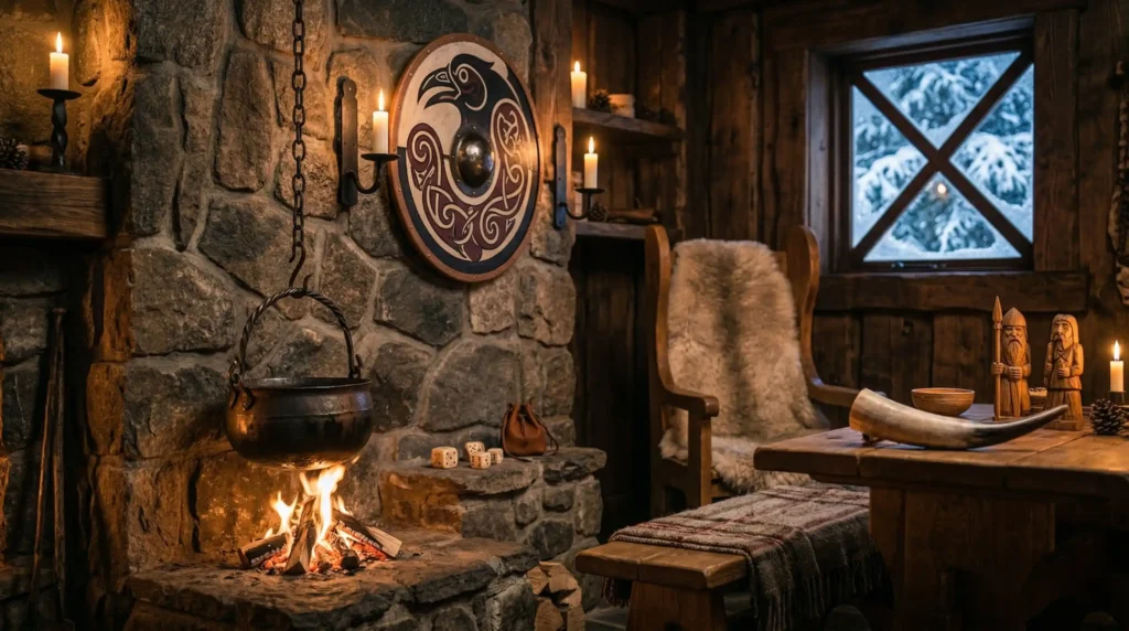 viking-inspired tavern interior design with cosy decorative viking atmosphere