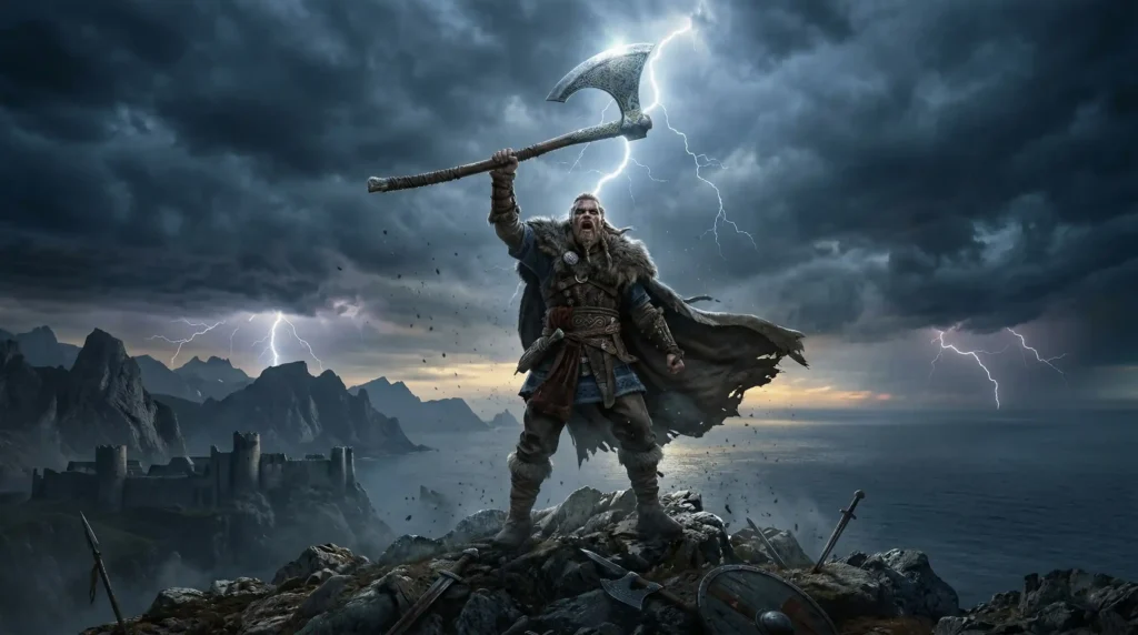 legendary viking warrior axe norse mythology battle